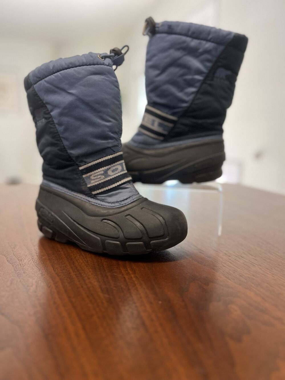 Vintage SOREL Blue Nylon Pac Snow Boots Winter Waterproof Women’s Size 1 US